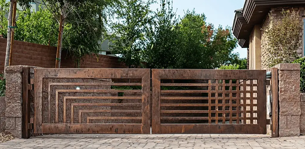 Custom driveway gate installation for a home entrance in Tucson, AZ